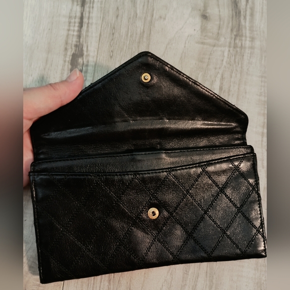 Authentic CHANEL Vintage Diamond Stitch CC Envelope Long Wallet Clutch ❤️❤️ - Picture 7 of 14